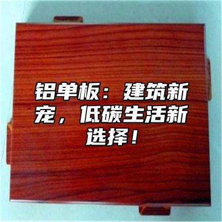 铝单板：建筑新宠，低碳生活新选择！