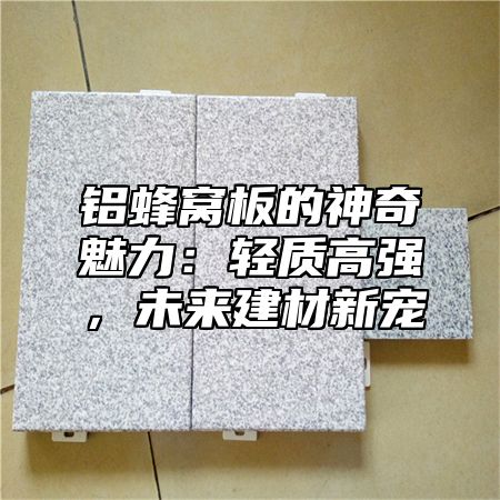 铝蜂窝板的神奇魅力：轻质高强，未来建材新宠