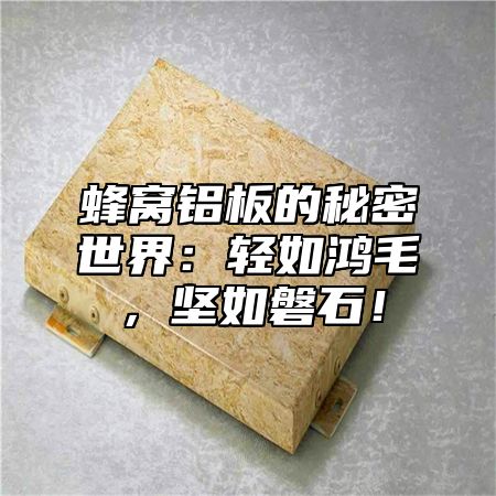 蜂窝铝板的秘密世界：轻如鸿毛，坚如磐石！