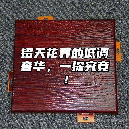 铝天花界的低调奢华，一探究竟！