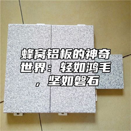 蜂窝铝板的神奇世界：轻如鸿毛，坚如磐石